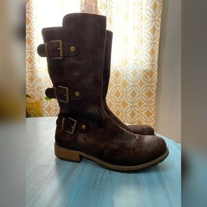 RuffHewn Maya Faux Suede Distressed Boots Size 9.5